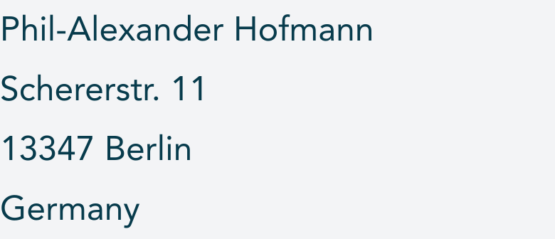 Website operator's name and postal address